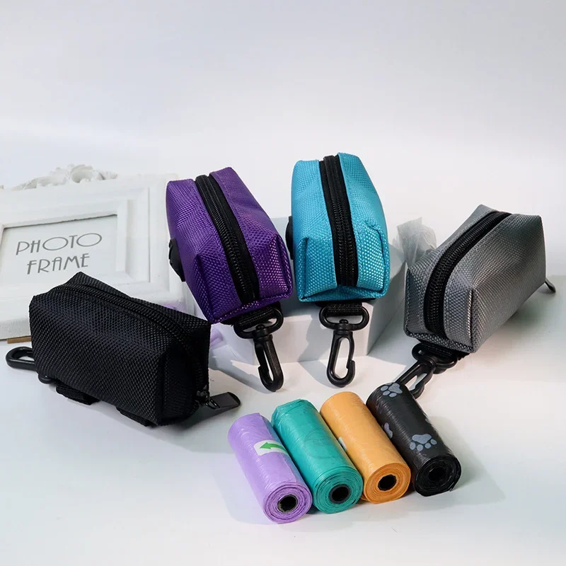 Bolsa de basura para mascotas, soporte de almacenamiento portátil para exteriores, bolsa para excrementos de perros, dispensador de bolsas de basura con cremallera, suministros para perros, 1 Uds. - imagen 2