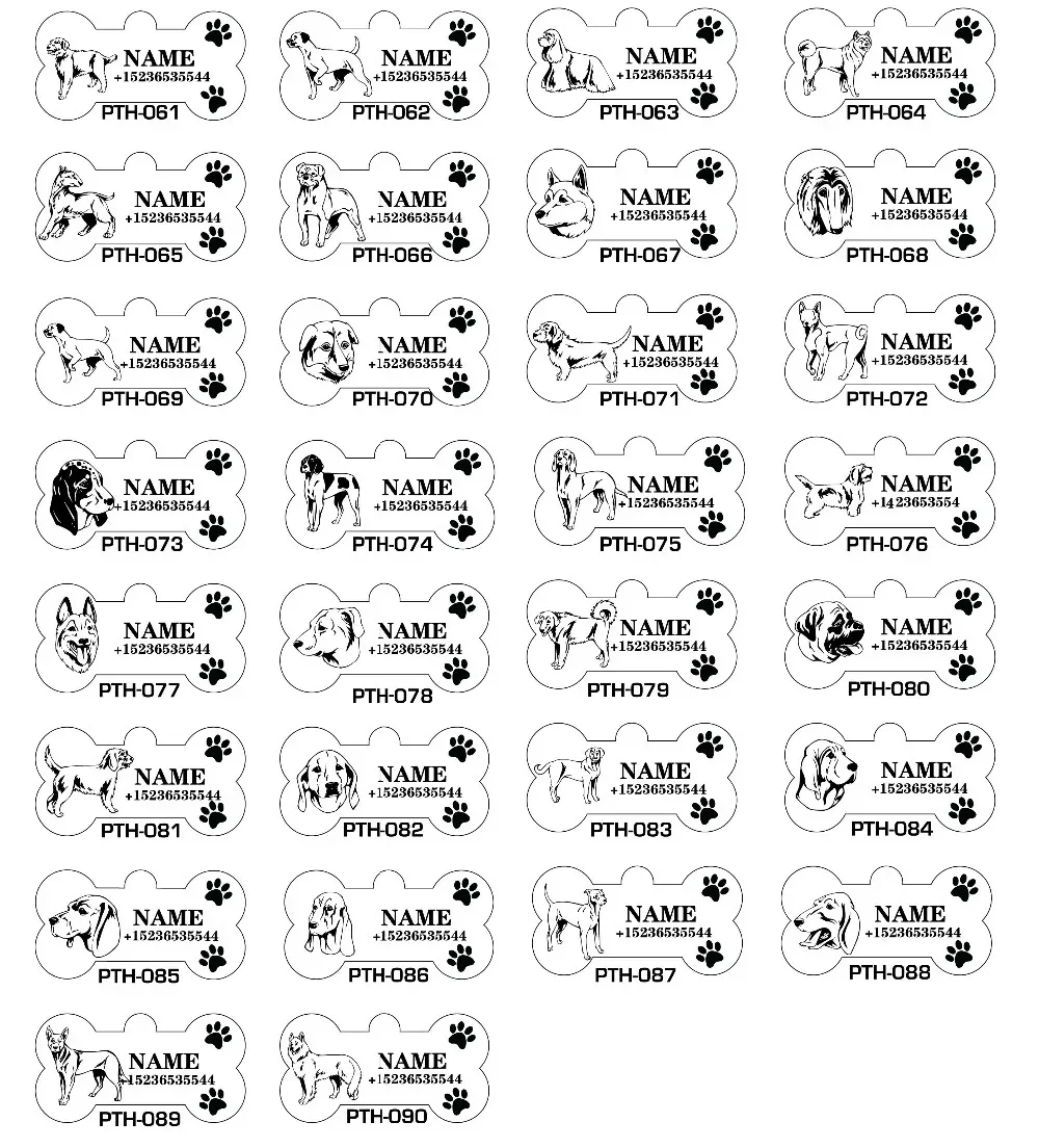 1 Uds. Grabado láser gratis, etiqueta de identificación personalizada para perros y gatos, etiquetas colgantes con nombre de cachorro, Collar, placa con nombre antipérdida - imagen 5