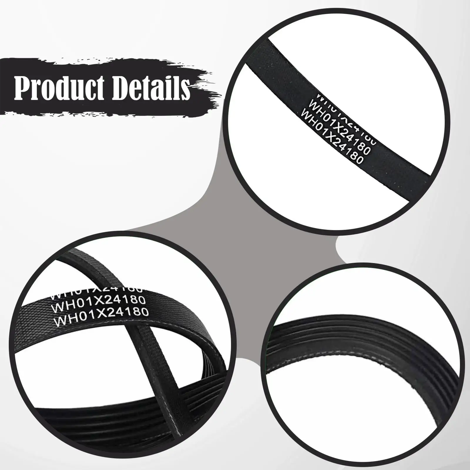 La correa de transmisión de lavadora reemplaza la pieza fácil de usar baño ligero accesorio para electrodomésticos de lavandería WH01x24180 PS11736832 - imagen 5