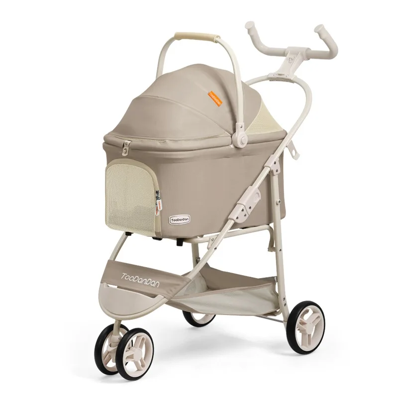 Carro para mascotas, ligero, plegable, para salir, andador separado para perros, gatos, cochecitos para perros pequeños y medianos - imagen 2