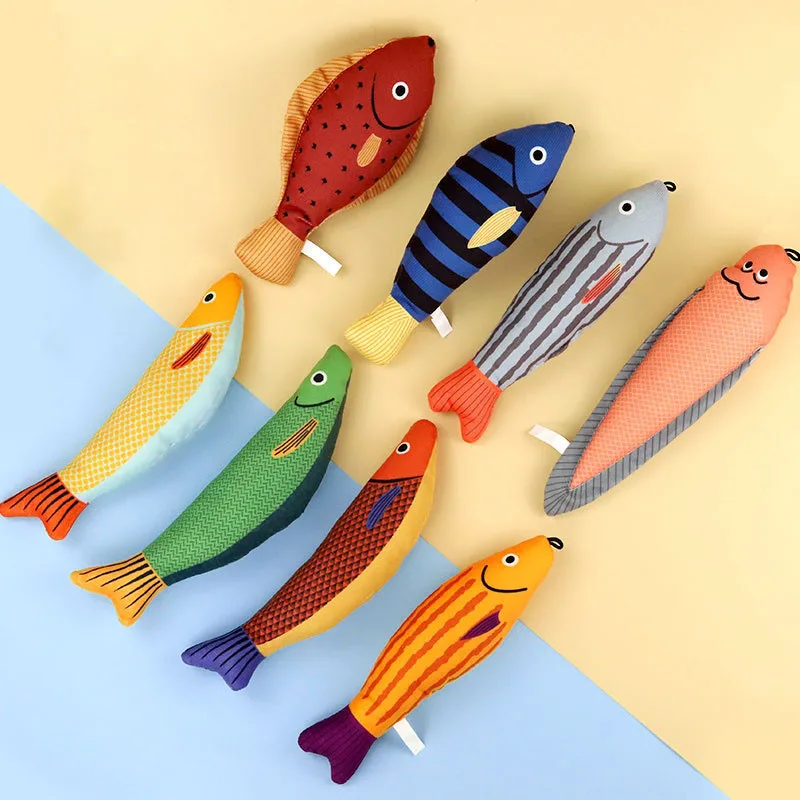 Catnip Squeaky Fish Cat Toys Interactive Kitten Teaser Pillow Chew Plaything for Indoor Cats Pet Supplies - imagen 2