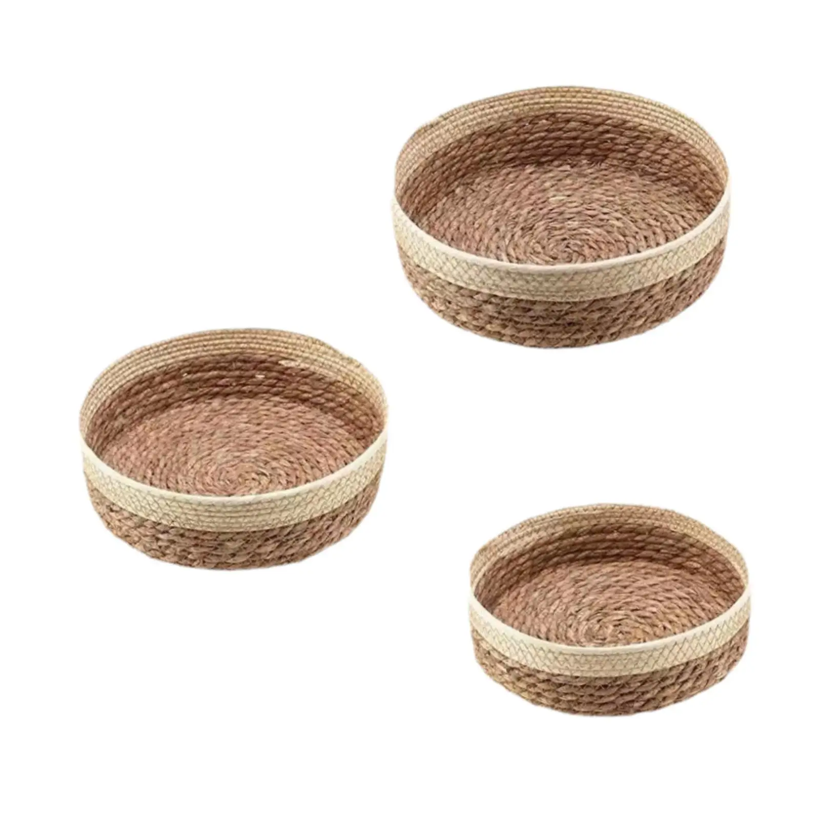 Food Serving Basket Picnic Basket Housewarming Gifts Portable Multifunction Round Storage Basket for Outdoor Camping Bread