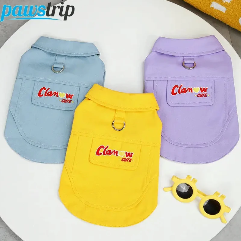 Camisas para perros pequeños y medianos, ropa para perros Yorkie Chihuahua, ropa transpirable para perros con anillo en D, traje para cachorros, accesorios para perros