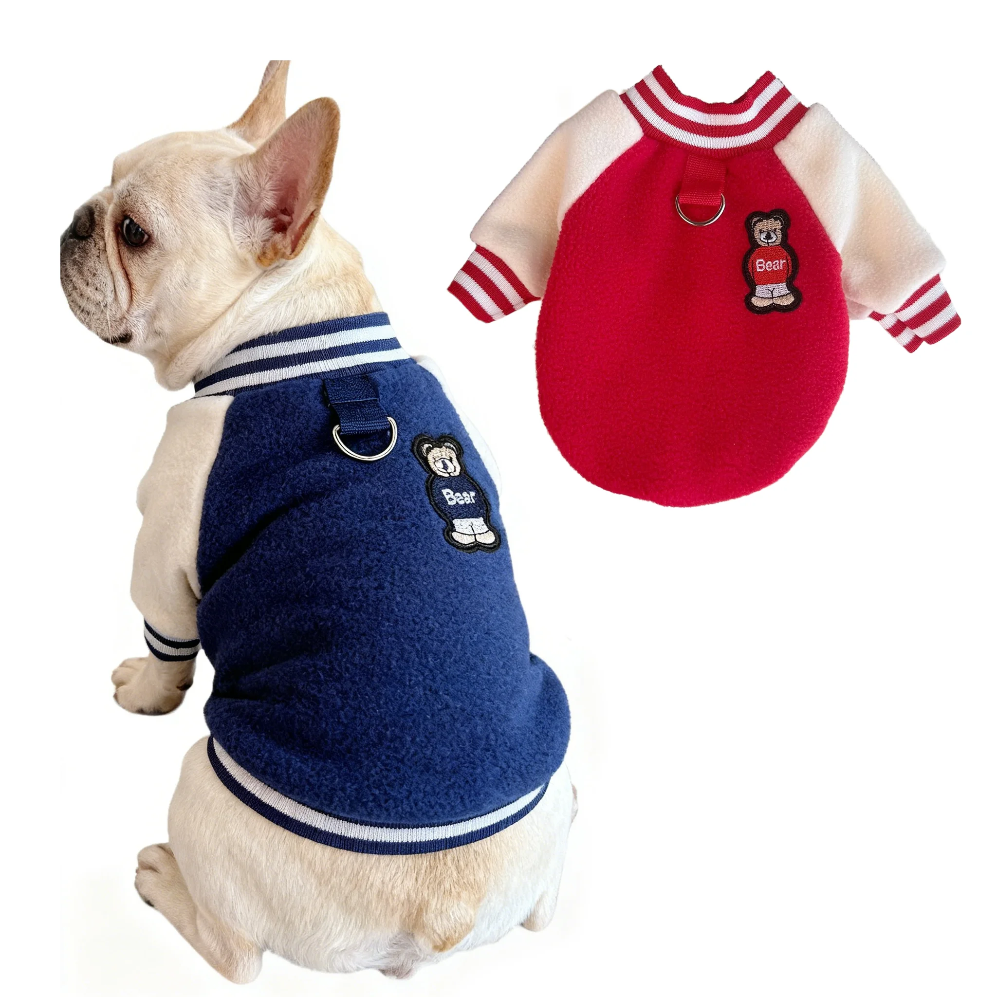 Ropa de béisbol para mascotas de invierno, disfraz deportivo, chaqueta de lana para perros, abrigo con patrón de oso de peluche para perros pequeños, medianos y grandes