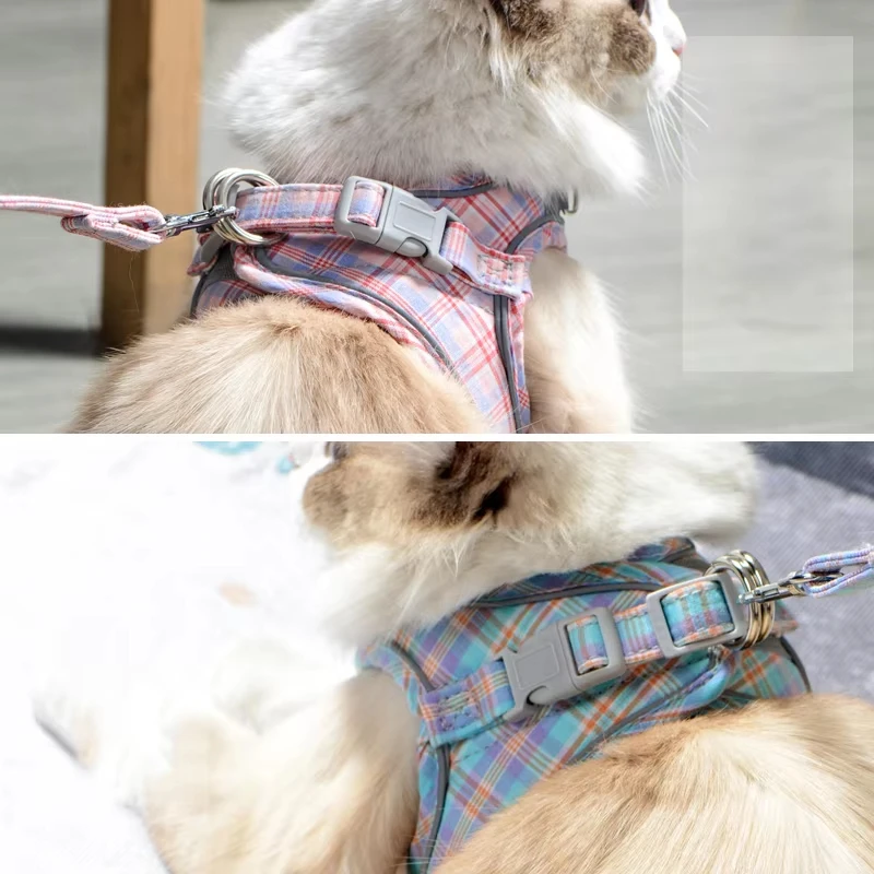 Arnés para perros y gatos, chaleco ajustable para cachorros y gatitos, conjunto de correa reflectante para caminar, arneses para Chihuahua para perros pequeños y gatos - imagen 4