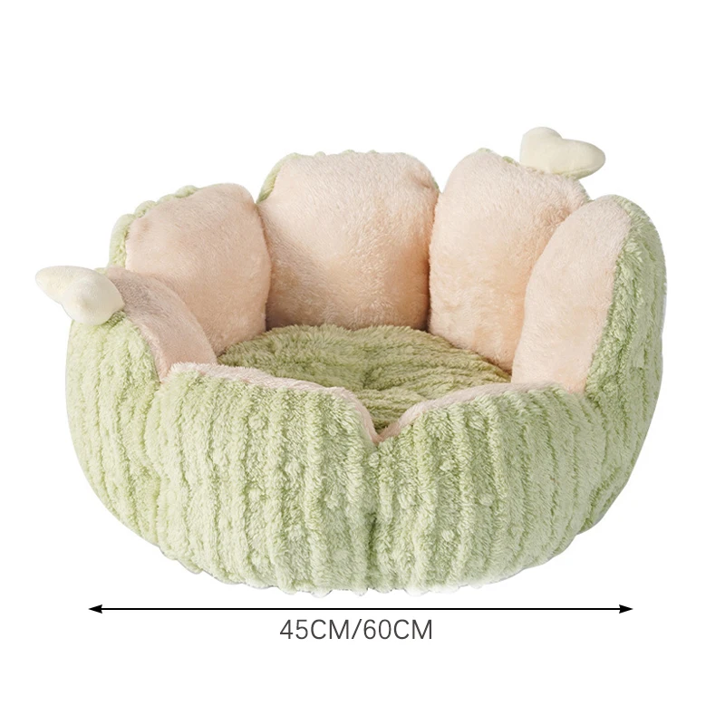 Cama para gatos con forma de Cactus, cama redonda acogedora para gatos, perros pequeños, estera para dormir de gatito de peluche suave, cómoda cama para cachorros