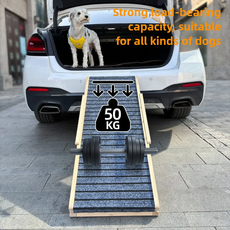 Escalera para mascotas de madera maciza, escaleras plegables para cachorros, altura ajustable, accesorios para perros, rampas de coche, suministros para productos de escaleras para perros pequeños - imagen 4