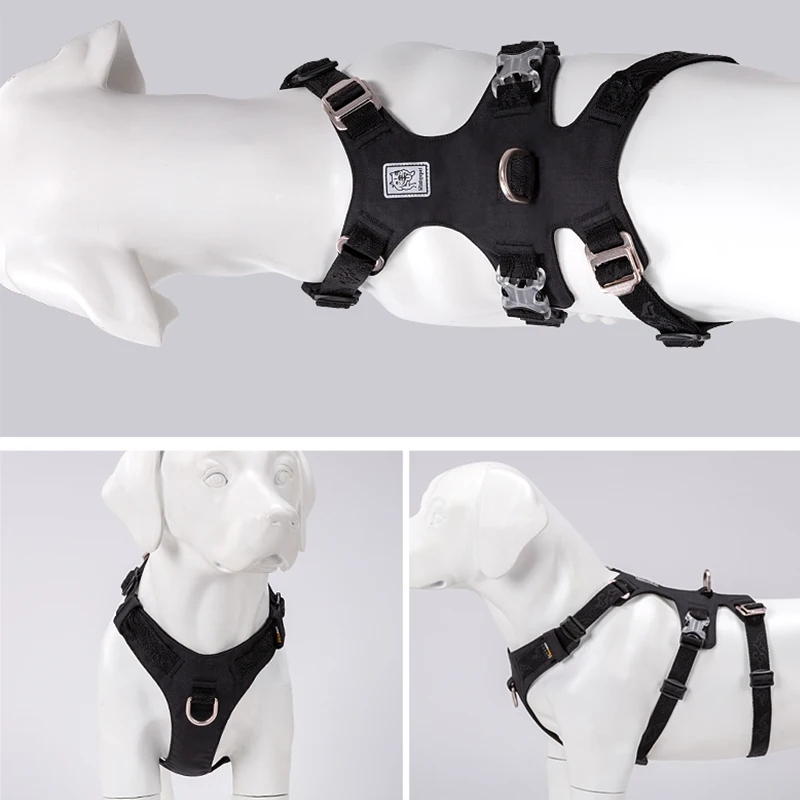 Winhyepet-arnés para chaleco para perro, correas para mascotas, para exteriores, 3M, reflectante, cuello antideslizante, chaleco transpirable, tela de viaje para caminar - imagen 4