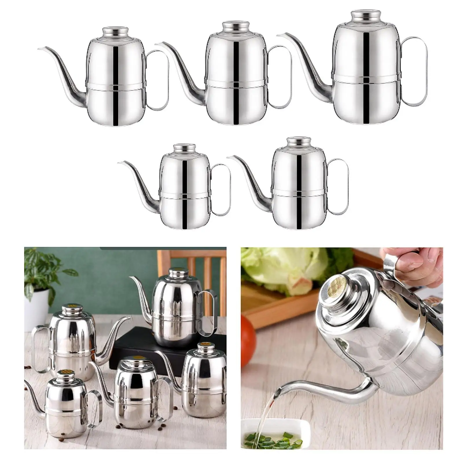 Olla de aceite multifunción, boquilla larga gruesa, botella de aceite de cocina, dispensador de aceite para tiendas de postres, cocina, panadería, Buffets para el hogar - imagen 3