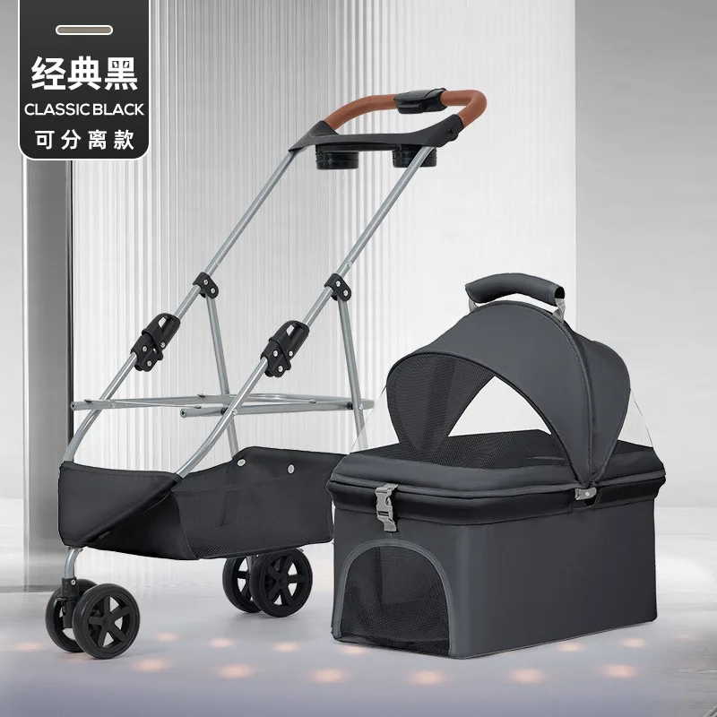 Carrito plegable para transporte de perros y gatos pequeños