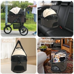 Carrito 3 ruedas para pasear perros y gatos con movilidad reducida