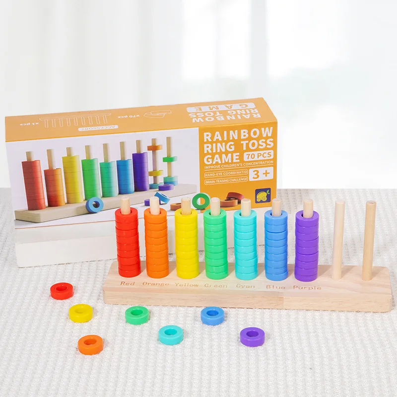Juego de anillas numéricas de madera – Montessori para niños - imagen 3