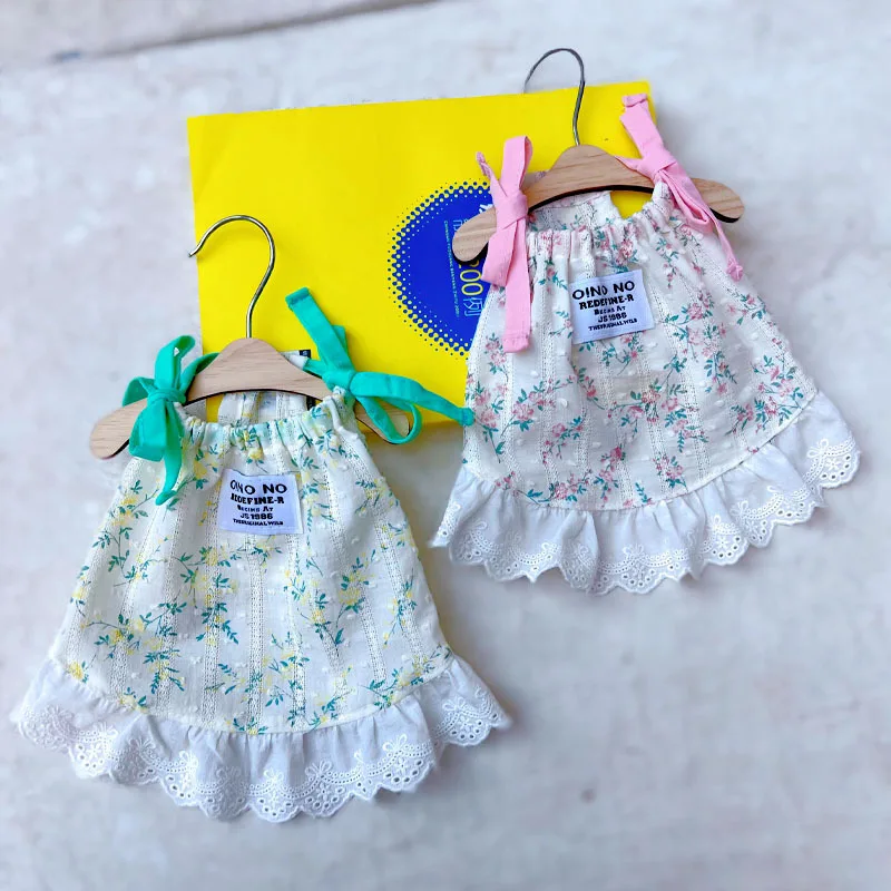 Ropa bonita de algodón para mascotas, vestido con estampado de lazo para perro, disfraz de princesa para perro, accesorios para camiseta Chihuahua, chaleco para cachorro y niña, falda para gato - imagen 2