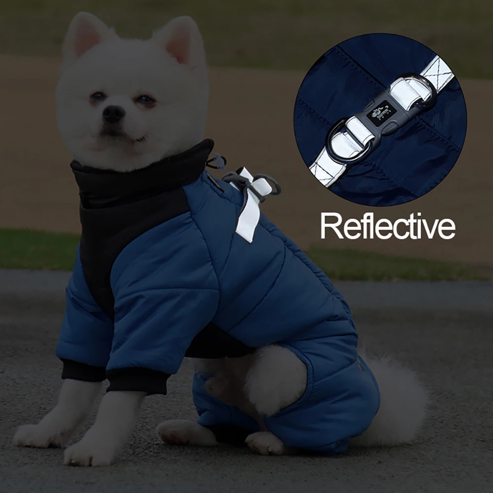 Ropa impermeable para perros pequeños, abrigo de invierno para perros con anillo en D, ropa cálida para mascotas para perros medianos, chaqueta para cachorros, disfraz de caniche Chihuahua - imagen 4