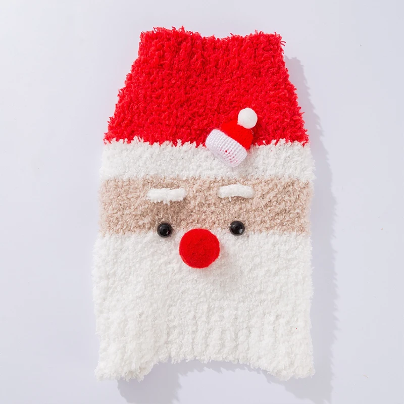 Ropa navideña de Papá Noel de lana suave para trajes de fiesta de Chihuahua, suéter para cachorros pequeños y medianos, regalo de Año Nuevo, monos de gato Bichon - imagen 3