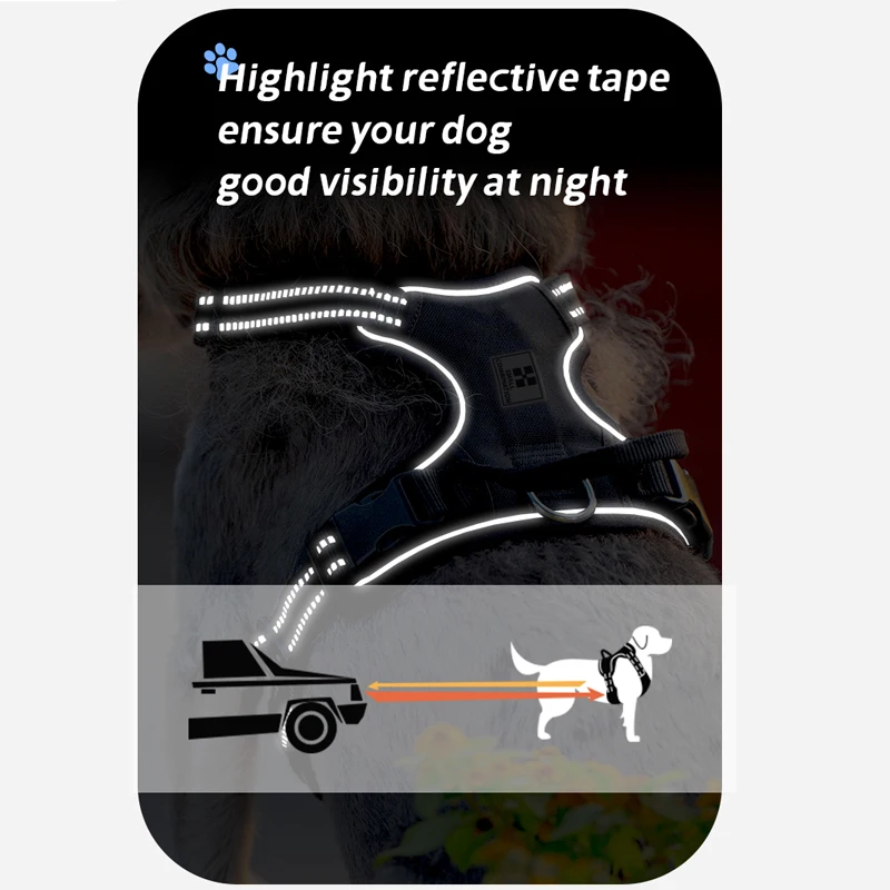 Arnés para perros de combinación PEQUEÑA, arnés reflectante para el pecho para perros sin tirones, ajustable para perros pequeños, medianos y grandes, para caminar al aire libre - imagen 4