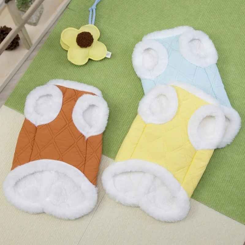 Chaqueta de moda para perros, abrigo con anillo en D, ropa de invierno para perros, chaleco suave y cálido para cachorros, abrigo bonito a cuadros para gatos, chaleco para mascotas, chaqueta, suministros para perros - imagen 5