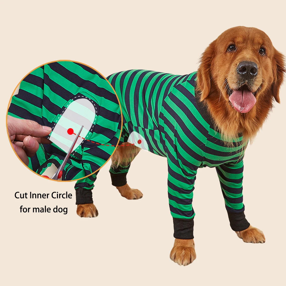 Traje de recuperación de cirugía para perros y mujeres, mono elástico de cobertura completa, pijamas para perros grandes, ropa de manga larga para evitar perder - imagen 3