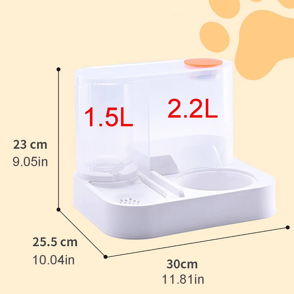 Dispensador automático de comida de gran capacidad para gatos, tazón de agua potable, suministros para mascotas, separación húmeda y seca, contenedor de comida para perros - imagen 2