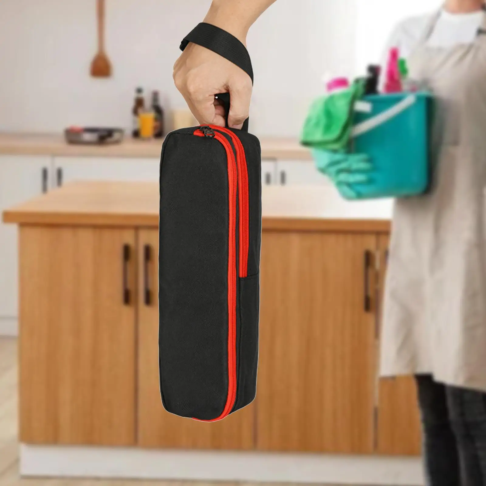 Scrub Brush Cleaner Carrying Case Storage Case Storage Pouch Holder Ultralight Organizer with Adjustable Strap for Household