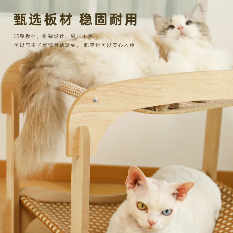 Rascador para gatos con cama integrada de dos pisos en sisal - imagen 5