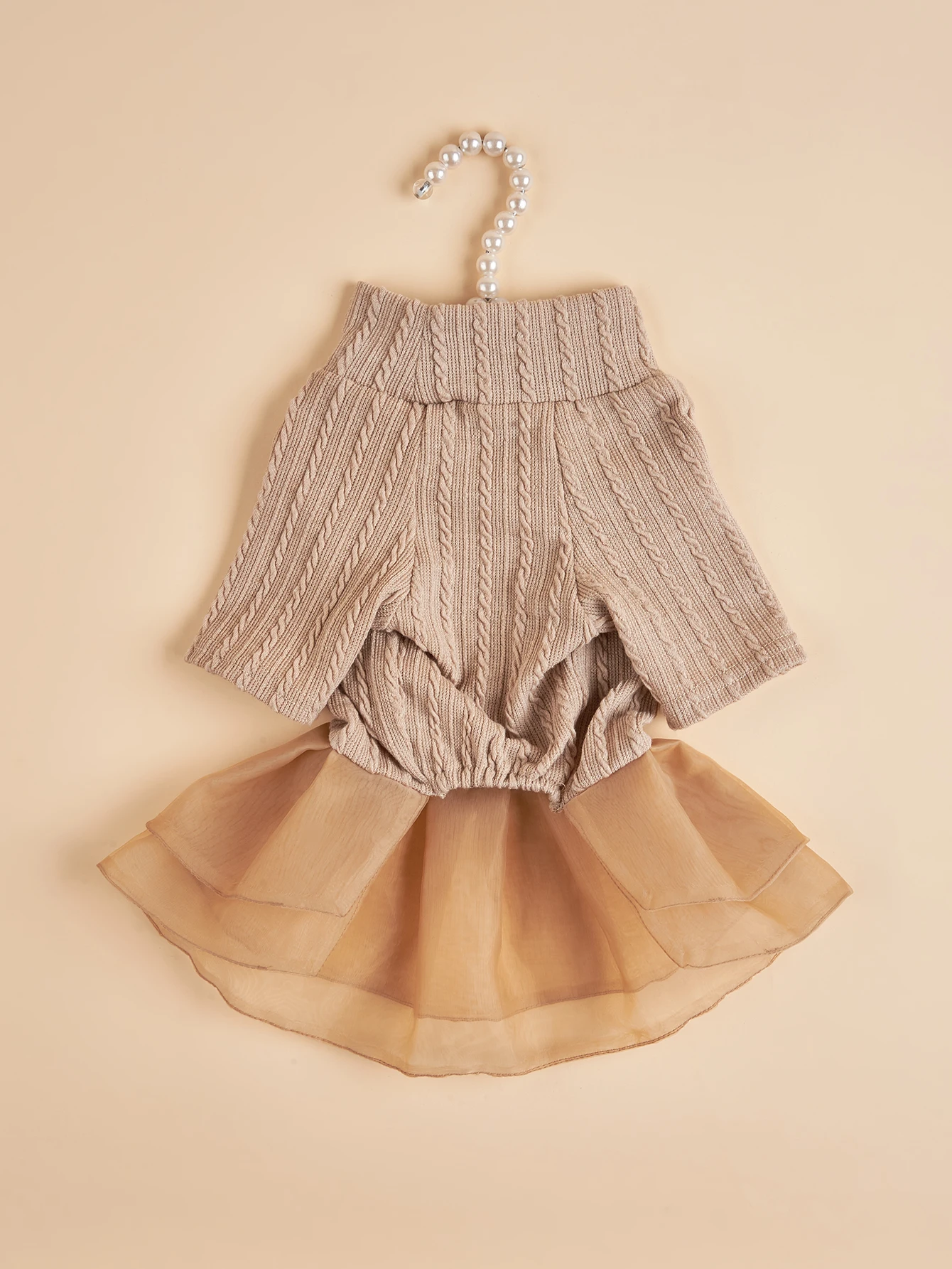 Vestido de tutú para perros pequeños, disfraz cálido de punto para cachorros con tul, ropa para mascotas, ropa para perros y gatos, uso diario - imagen 4