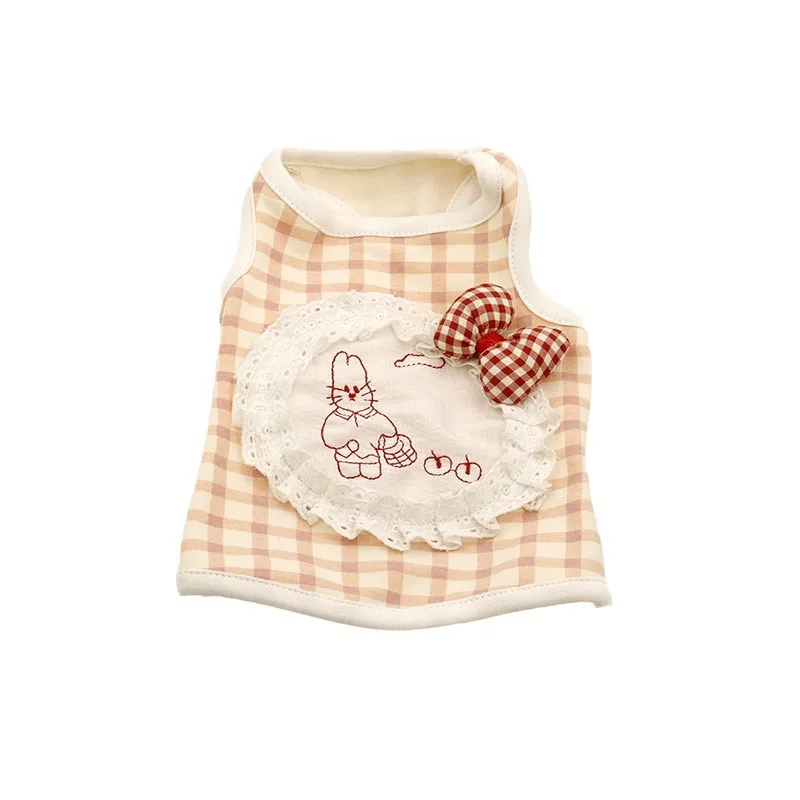 Chaleco a cuadros de primavera para mascotas, ropa para gatos, pijamas para el hogar, ropa para cachorros, ropa para perros pequeños - imagen 5