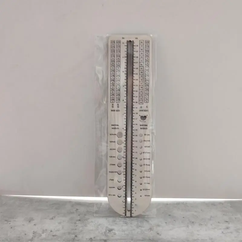 Medidor de calcetines para tejer calcetines, herramienta de medición de madera, medidor de calcetines portátil para proyectos de costura, regla de tamaño ligera - imagen 4