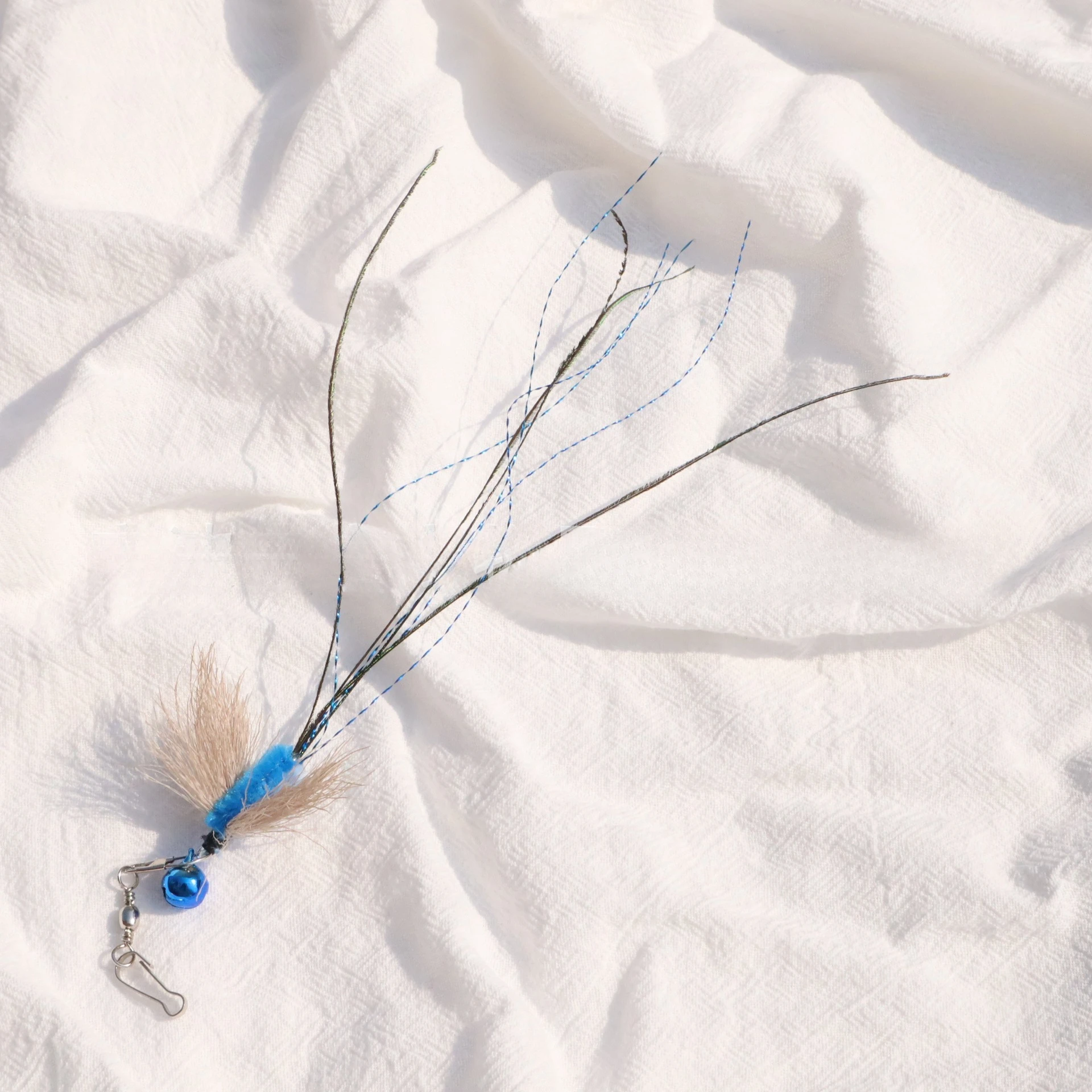 Palo de teaser de gato de insecto de simulación para cambiar de cabezales, juguetes para gatos, suministros de juguetes para mascotas con borlas - imagen 5