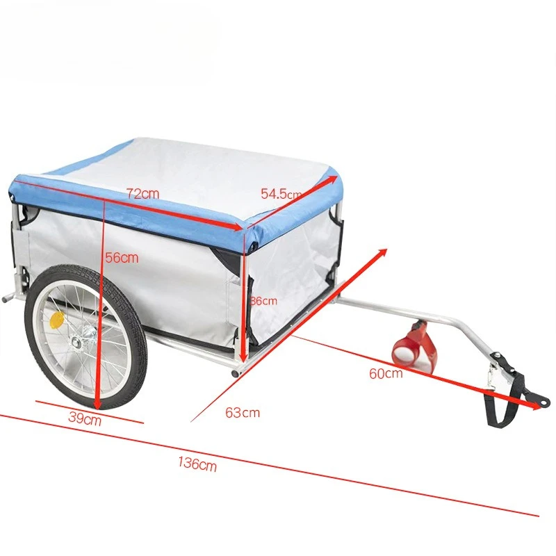 Cochecito plegable para mascotas, remolque trasero de bicicleta, equipaje de conducción al aire libre, remolque, suministros para perros y mascotas - imagen 2