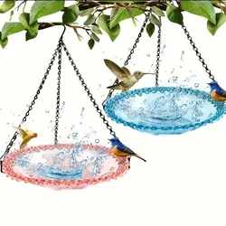 Comedero y baño colgante para pájaros – Decoración floral para jardín