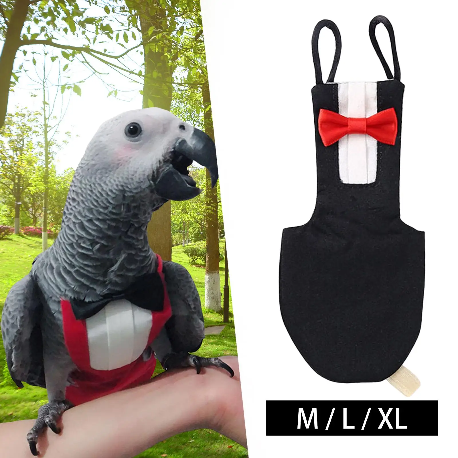 Pet Cute Parrots Flight Suit with Bow Tie Small Animals Costume Pet Clothes Birds Flight Suit Bird Suit for Festival Birthday