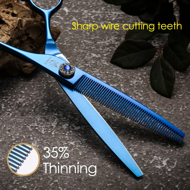 Fenice tijeras para mascotas de 6,5 pulgadas, tijeras de aseo para perros, tijeras de adelgazamiento, tijeras para perros y gatos, pelo de animales, Jahжницы nożyczki - imagen 3