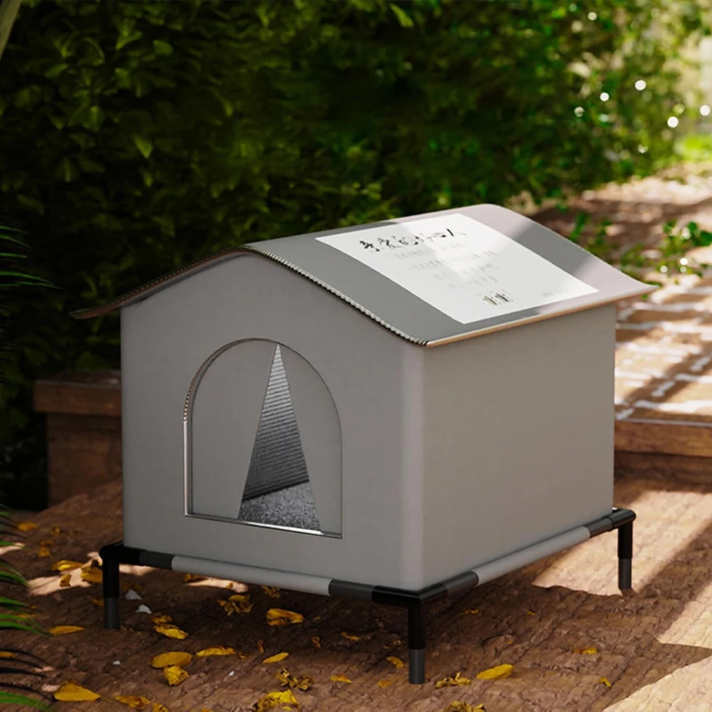 Casa impermeable para gatos callejeros, casas para gatos Feral al aire libre, tienda cerrada para mascotas, refugio cálido para invierno, cama plegable para mascotas con estera extraíble - imagen 3