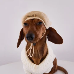 Boina de lana ajustable para perro Wiener – otoño invierno