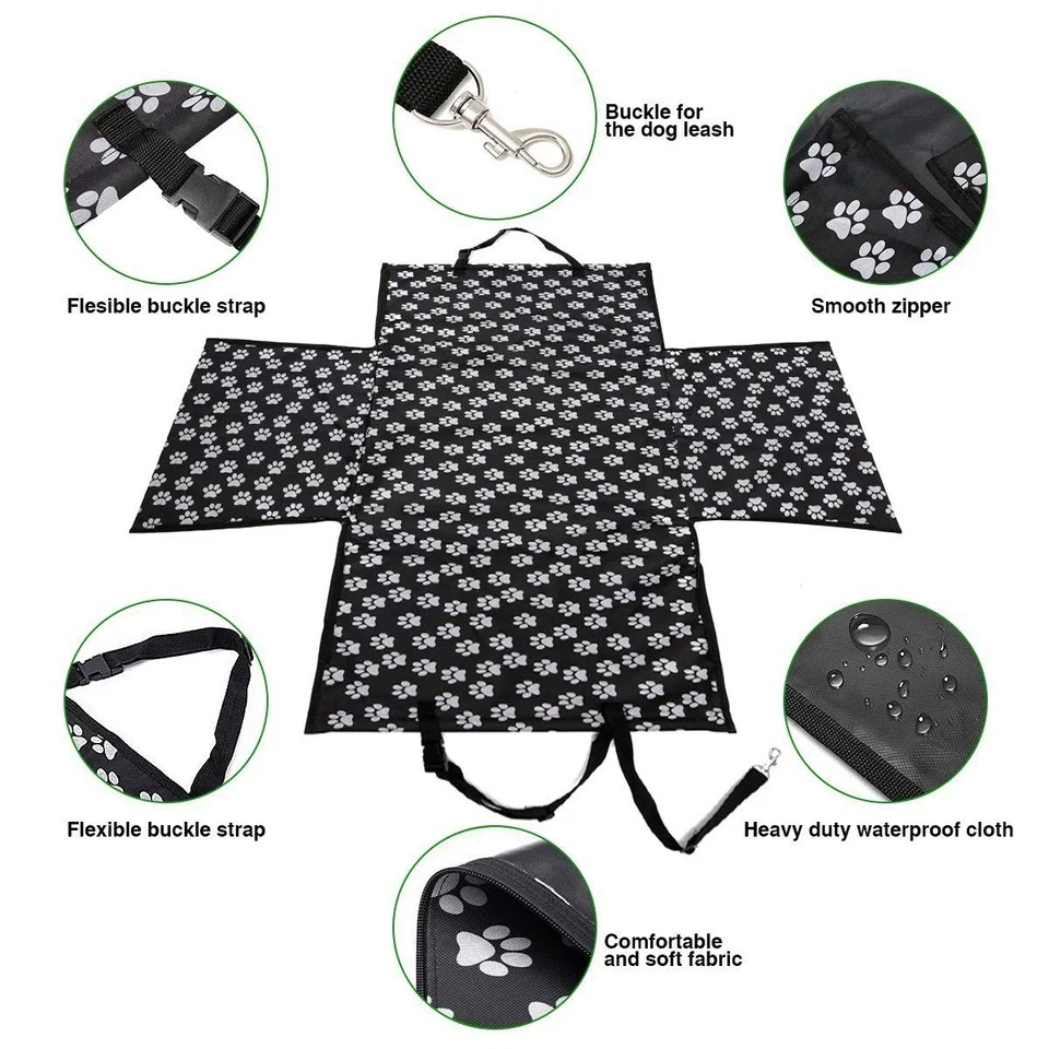 CAWAYI KENNEL-caseta protectora de asiento de coche para perros, hamaca, alfombrillas y cojín para mascotas, resistente al agua, ideal para el transporte de caninos - imagen 5