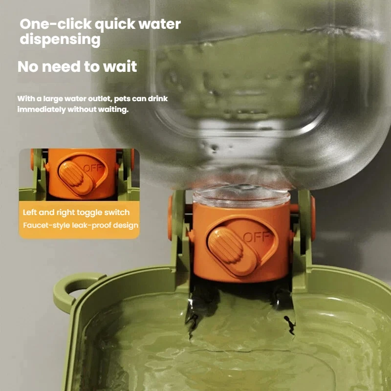 Botella de agua viaje 2 en 1 perros grandes con comida hermética - imagen 2