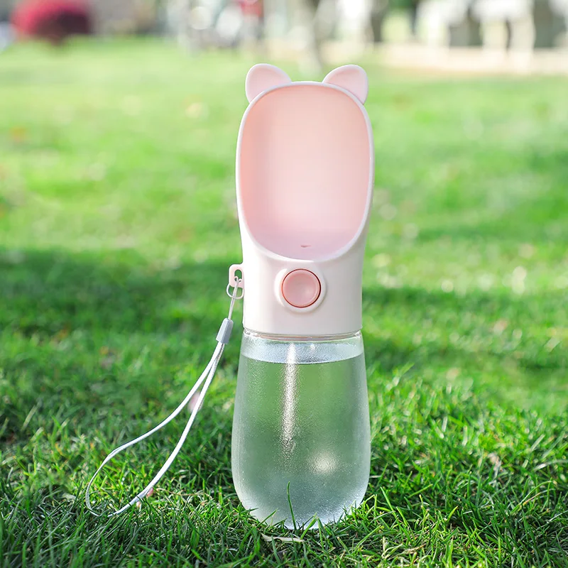Botella de agua portátil de viaje para perros pequeños y medianos, dispensador de agua para caminar al aire libre, tazón alimentador para gatos, suministros para mascotas, 350ml - imagen 3