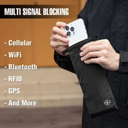 Fundas con bloqueo RFID, bolsa enrollable Faraday, billetera oculta de viaje antirrobo para teléfono, efectivo, tarjetas y llaves