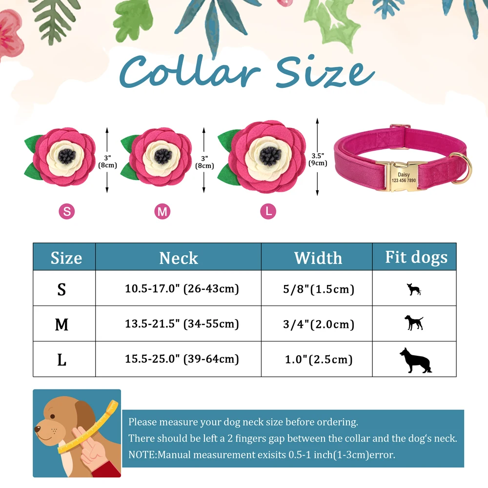 Guía de tallas y medidas del collar PET ARTIST