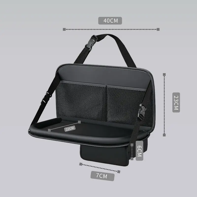 Bolsa de almacenamiento para respaldo de asiento de automóvil • Organizador plegable de gran capacidad • Bolsa colgante para mesa de comedor y bandeja para tableta y asiento trasero - imagen 4