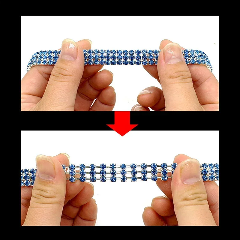 Collar ajustable para perros y gatos con hebilla de seguridad, anillo brillante para el cuello, correa para el cuello para perros con forma de corazón, suministros universales para mascotas de cristal - imagen 4