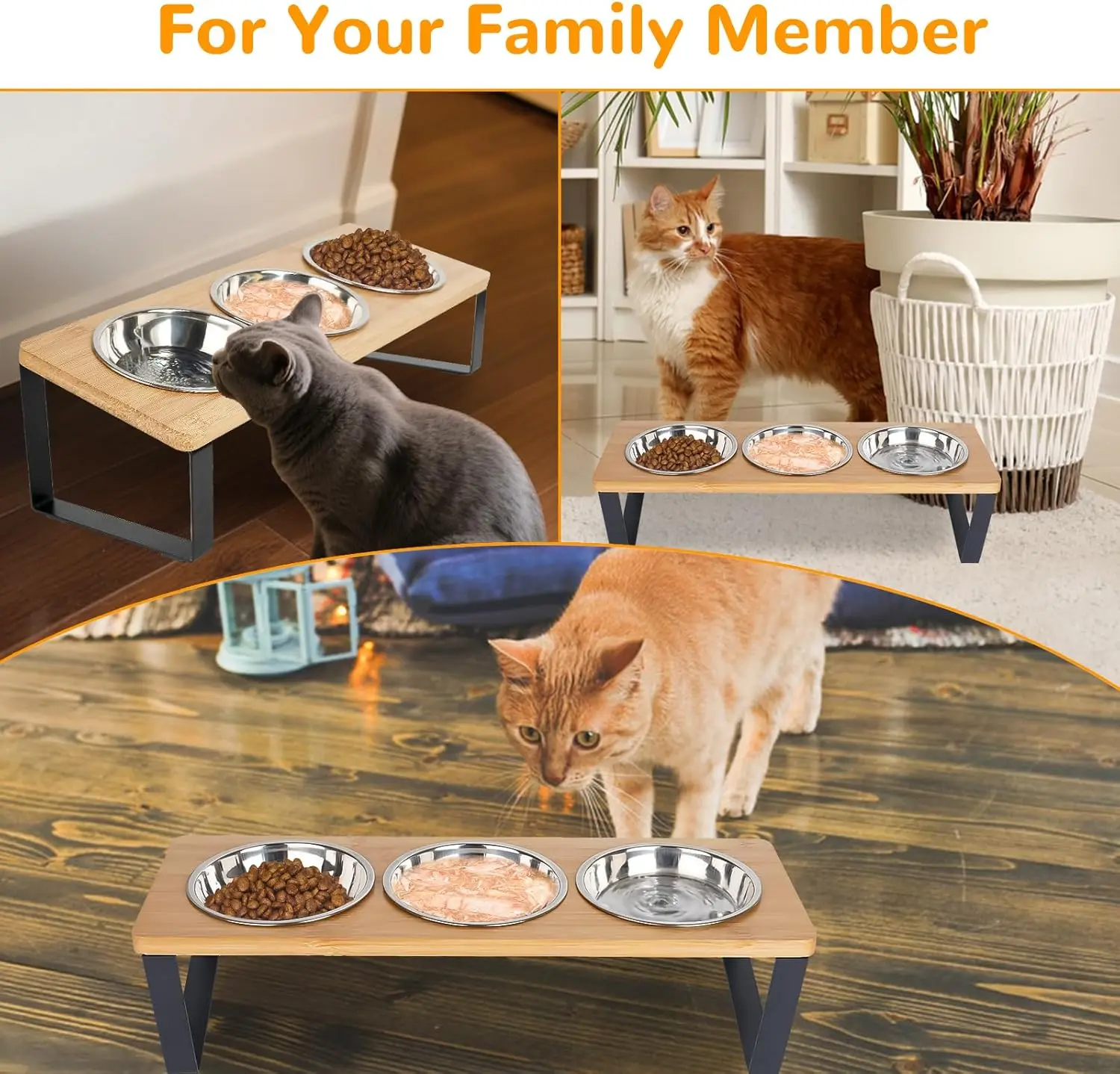 Comederos y bebederos elevados inclinados para gatos pequeños - imagen 4
