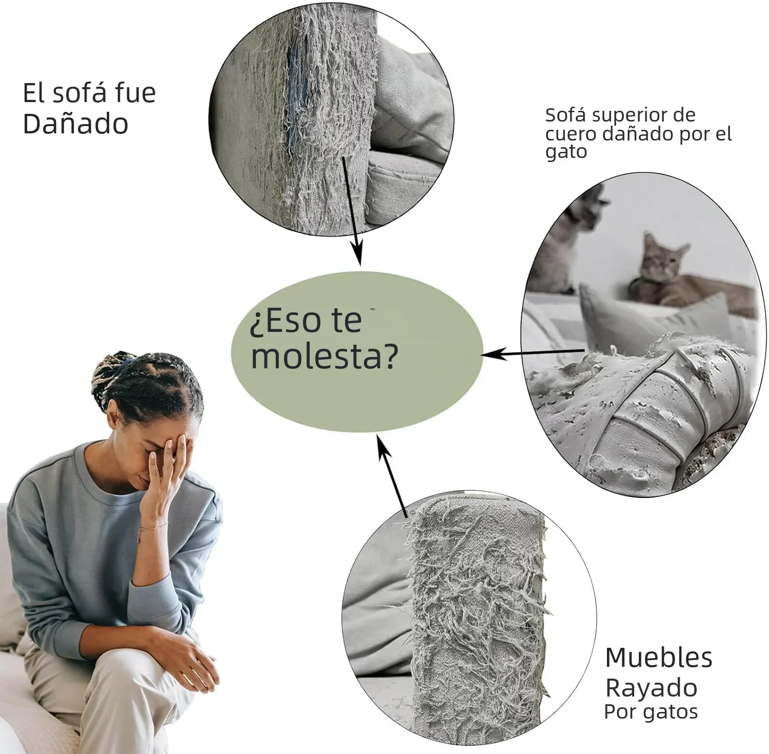 Rascador para gatos, cinta raspadora para sofá, poste rascador, protección para muebles, cubierta protectora para sofá, almohadilla disuasoria, alfombra para mascotas - imagen 2