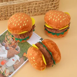 Juguete masticar perro hamburguesa – Limpieza dientes y sonido chirriante