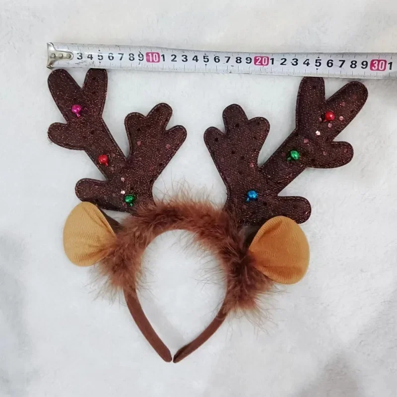 Diademas navideñas para perros y gatos con cabeza de reno y LED