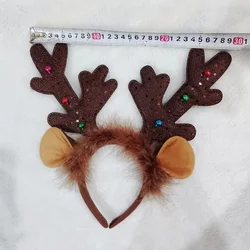Diademas navideñas para perros y gatos con cabeza de reno y LED