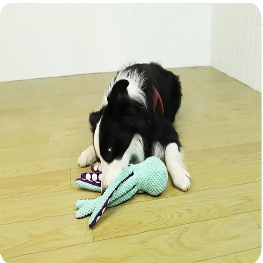 Juguete de peluche pulpo con sonido para perros - Antiaburrimiento - imagen 3