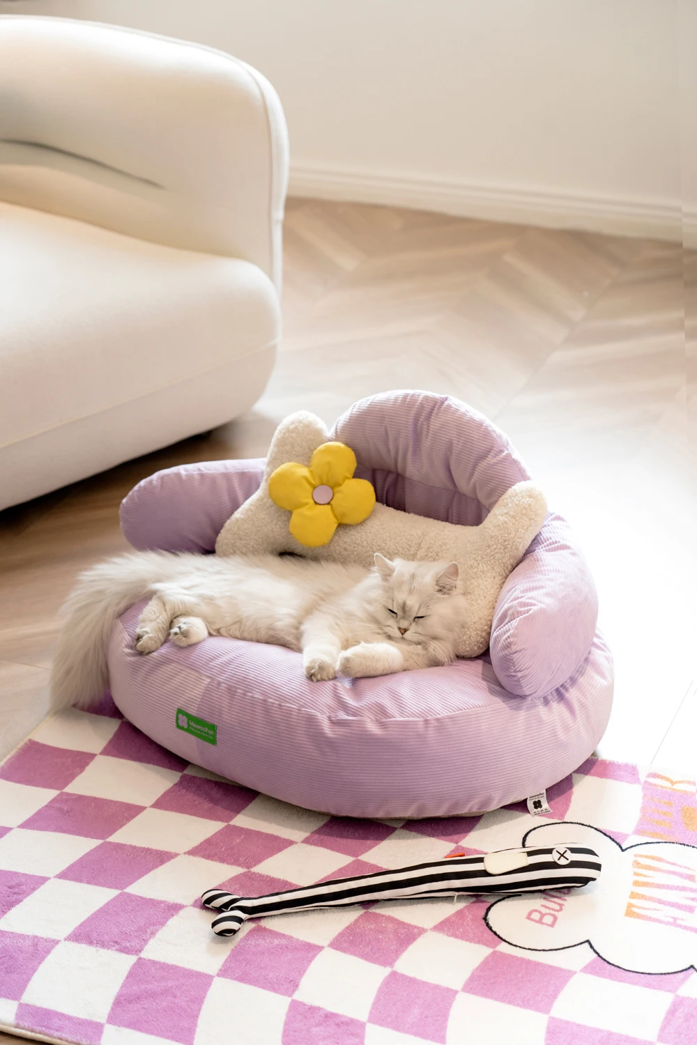 Mewoofun-cama versátil para mascotas, sofá para gatos y perros con funda extraíble lavable, adecuado para todas las estaciones, alfombrillas perfectas - imagen 5