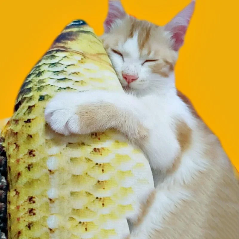 Rascador de juguete de pez para gato, Simulación interactiva, títere de relajación, coño, suministros para mascotas, juego de peluche - imagen 2